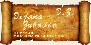 Dijana Zubović vizit kartica